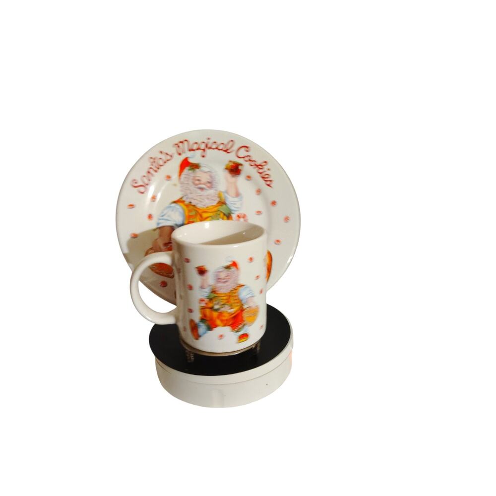 Santas magical cookie Cheryl Ann Johnson Sakura plate and mug